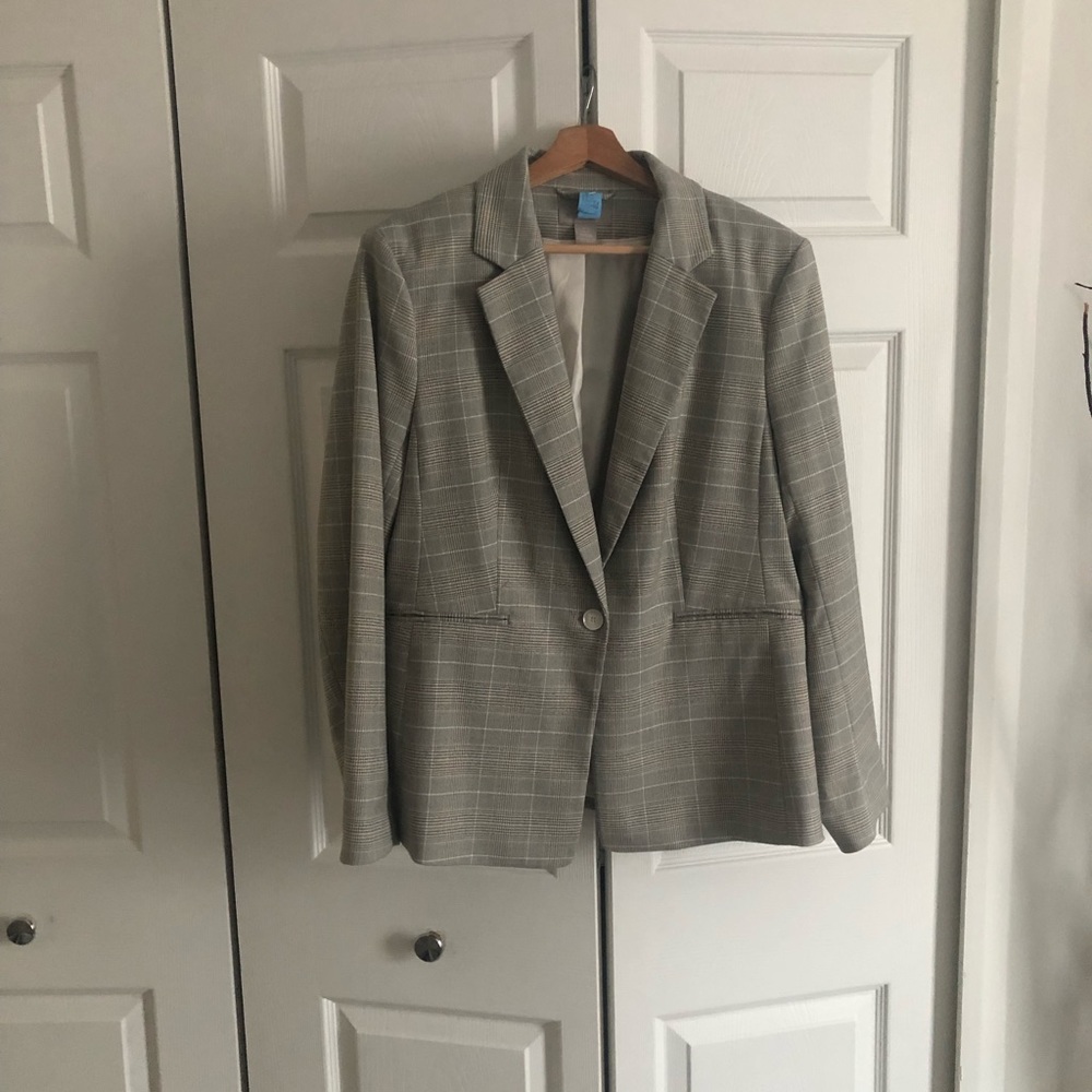 H&M plaid blazer